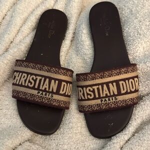 Authentic Christian Dior burgundy sandals